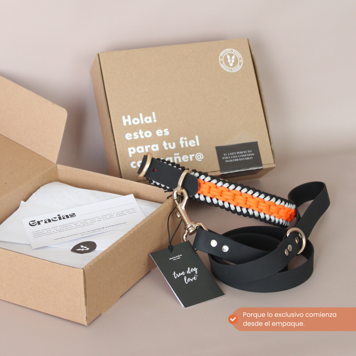 Collar Artesanal para Perros | Orange Black