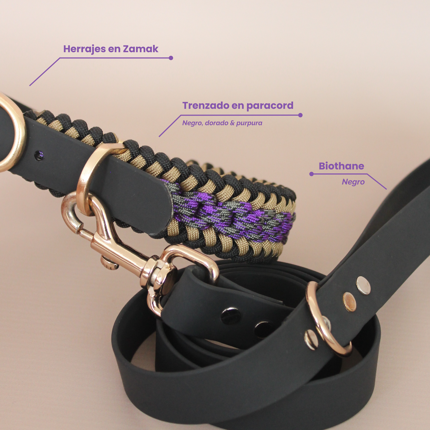 Collar Artesanal para Perros | Mystic Gold