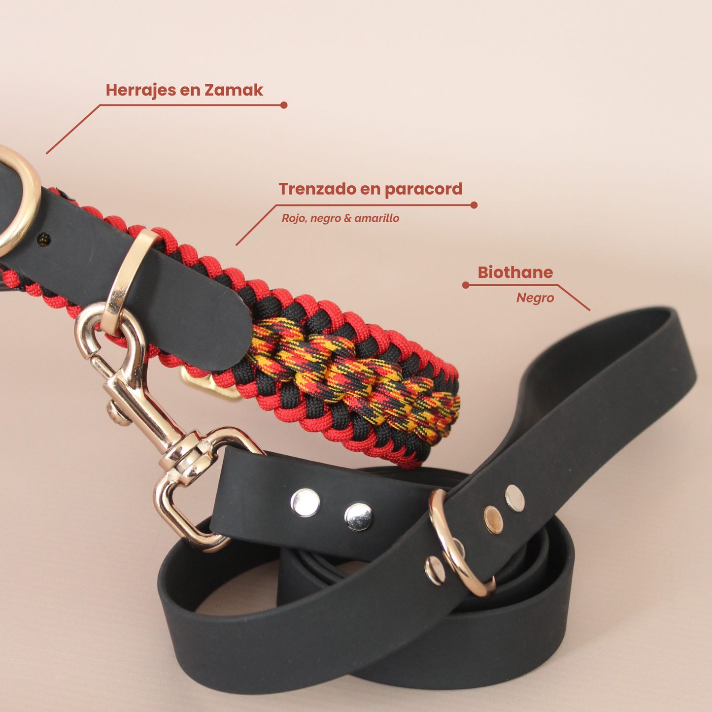 Collar Artesanal para Perros | Fuego