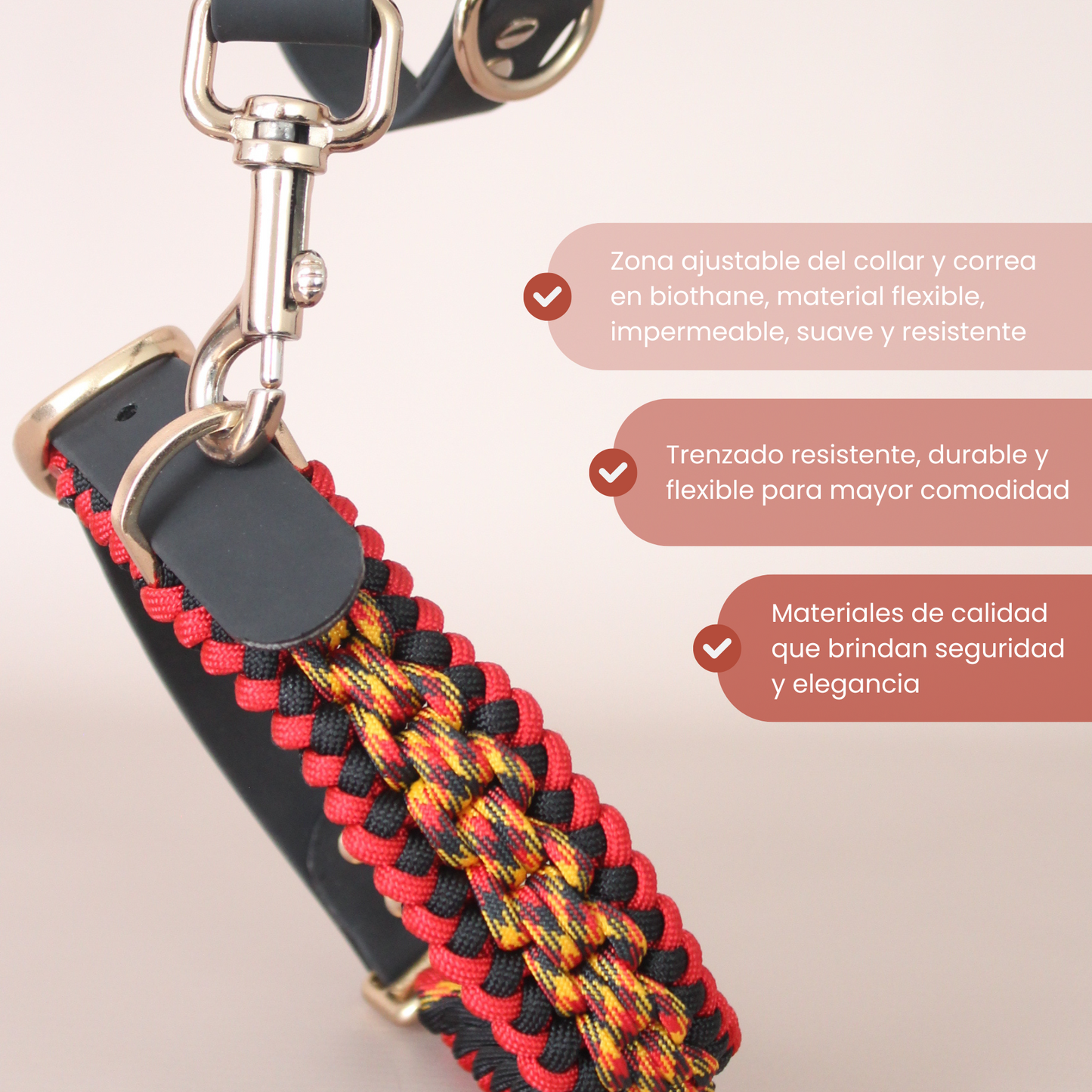 Collar Artesanal para Perros | Fuego