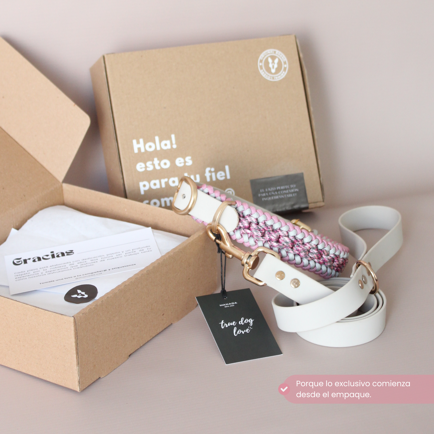 Collar Artesanal para Perros | Rosé